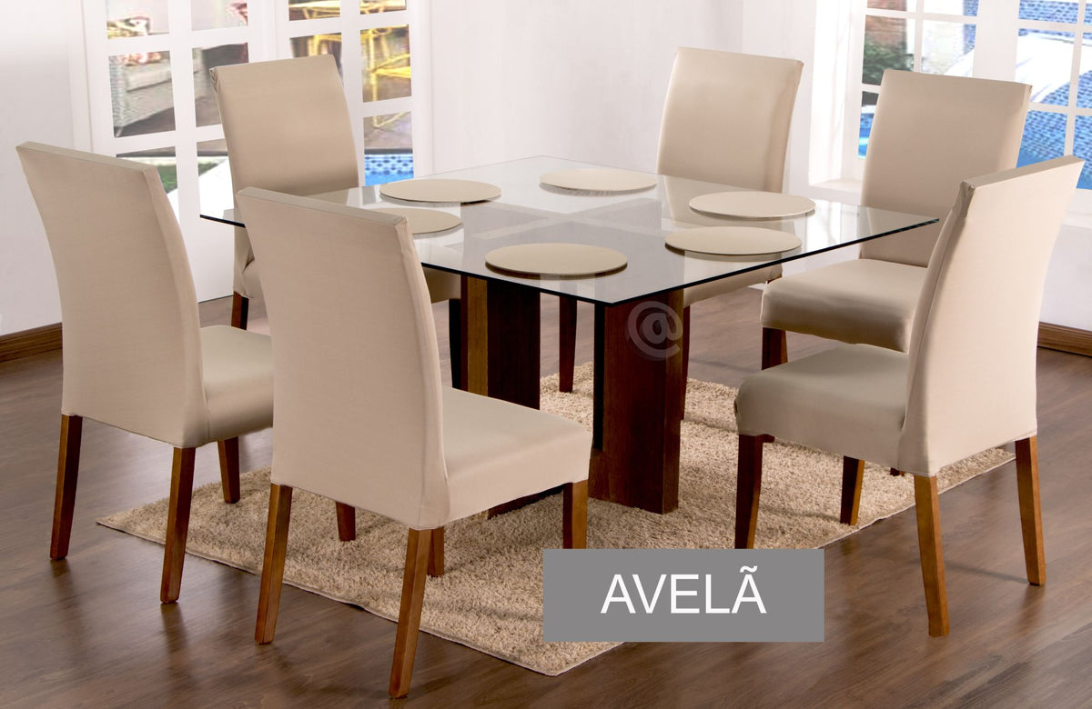 Capa de Cadeira Elástica Avelã 06 Lugares