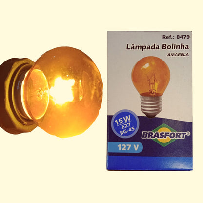 Lampada Bolinha Decorativa Colorida Abajur Festa 15WX127V Mini Bulbo Lustre