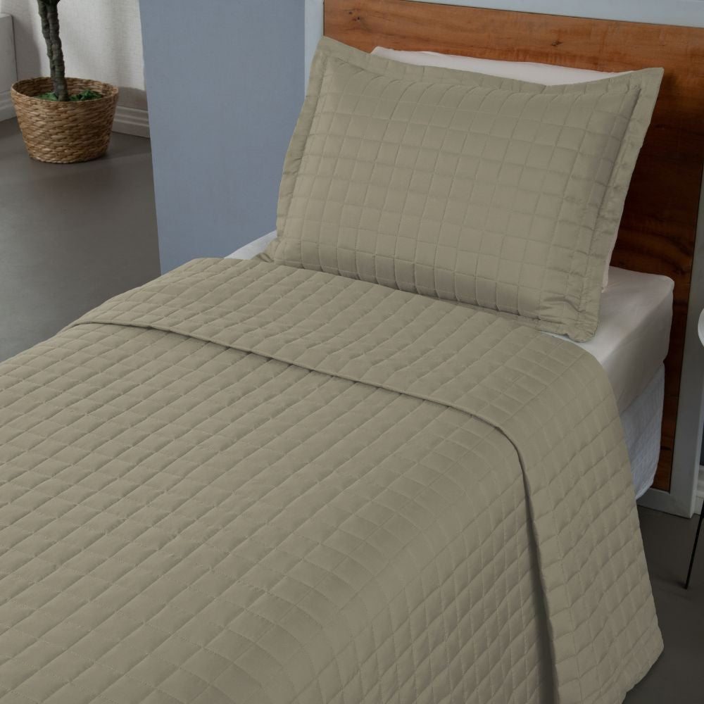 Kit Cobre Leito Matelado Copacabana 2 Peças Solteiro 100% Poliéster Micropercal