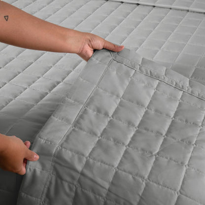Kit Cobre Leito Matelado Dupla Face Soft 2 Peças Solteiro 100% Poliéster - Cinza