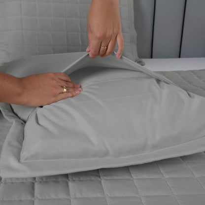 Kit Cobre Leito Matelado Dupla Face Soft 2 Peças Solteiro 100% Poliéster - Cinza
