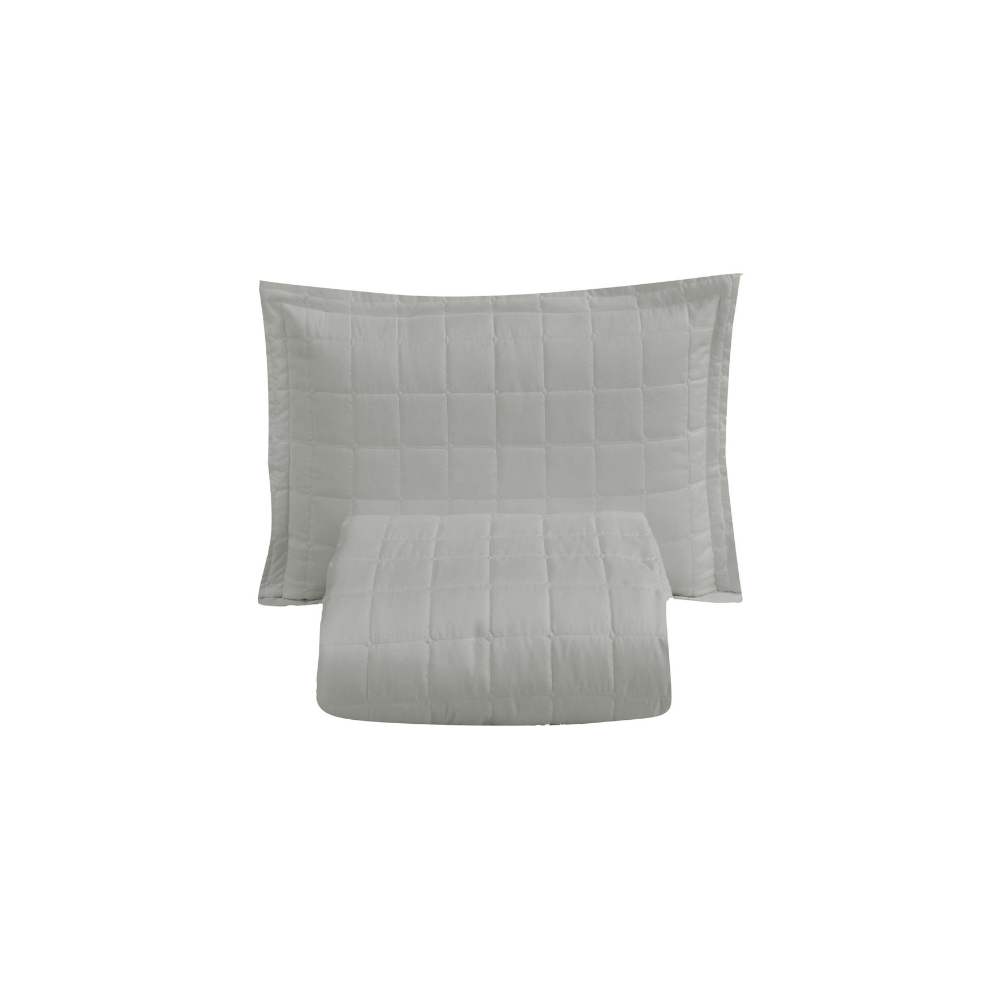 Kit Cobre Leito Matelado Dupla Face Soft 2 Peças Solteiro 100% Poliéster - Cinza
