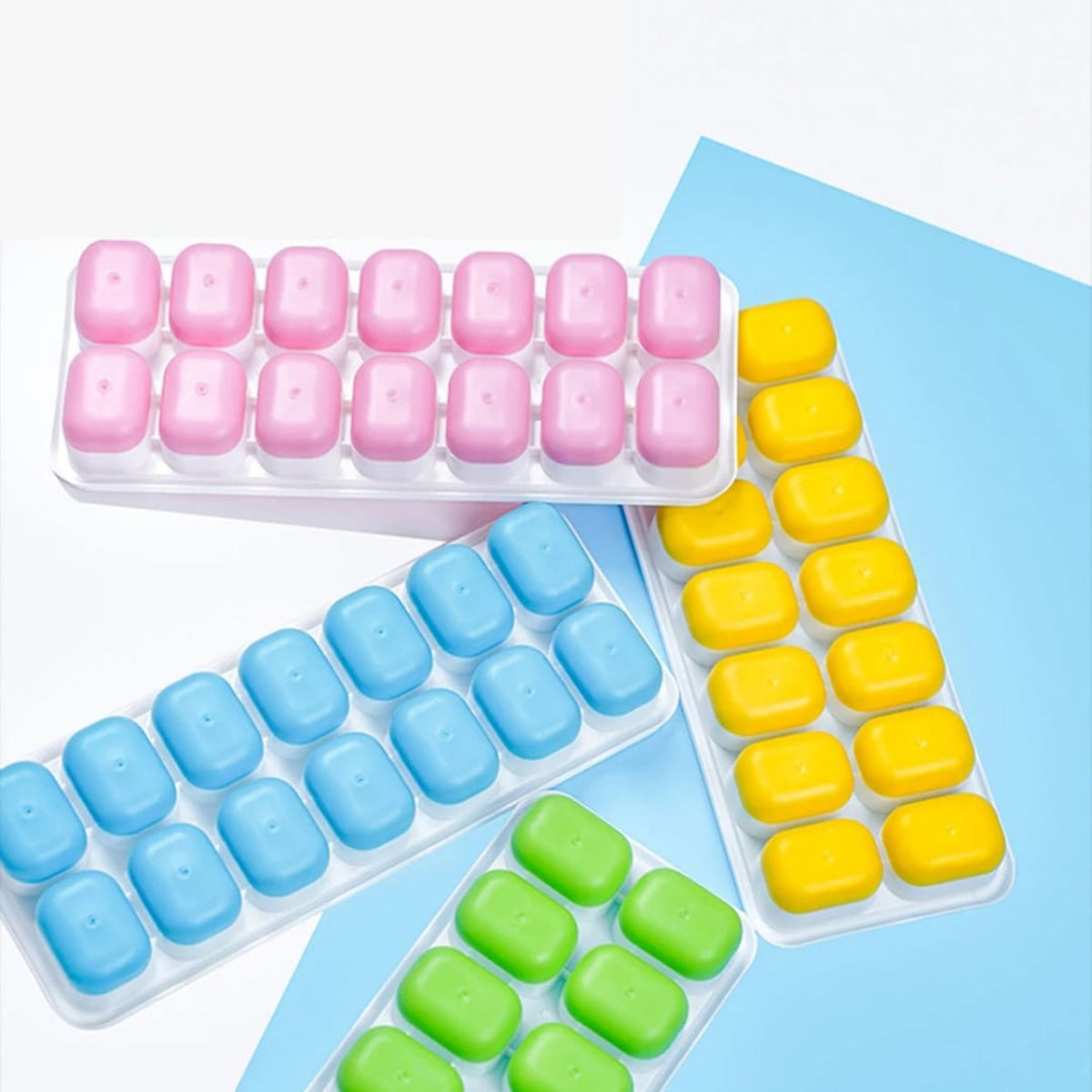 Forma de gelo fundo de silicone com tampa