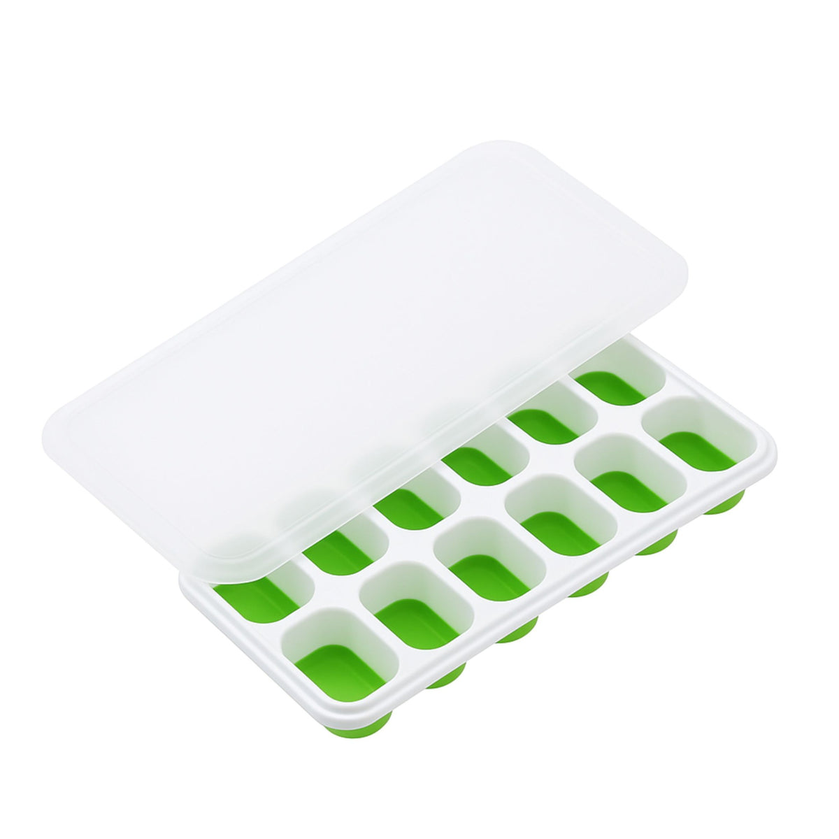 Forma de gelo fundo de silicone com tampa