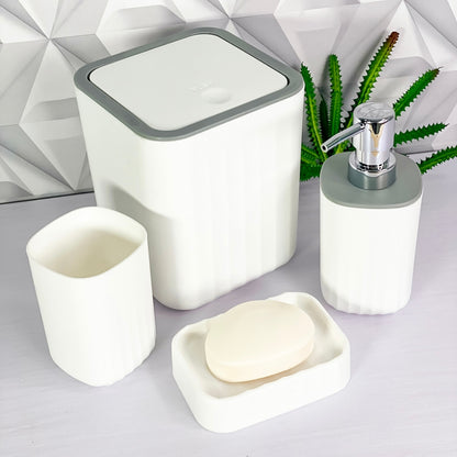 Kit Banheiro Lavabo 4 Peças Resistente e Moderno