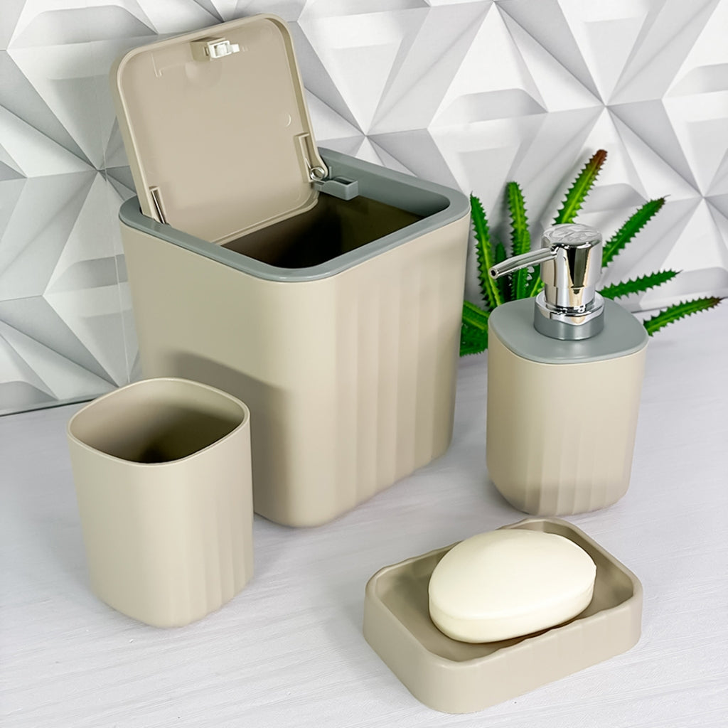 Kit Banheiro Lavabo 4 Peças Resistente e Moderno