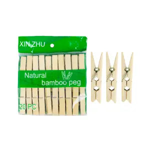 Prendedor de Bambu 20pçs 7x0,8cm