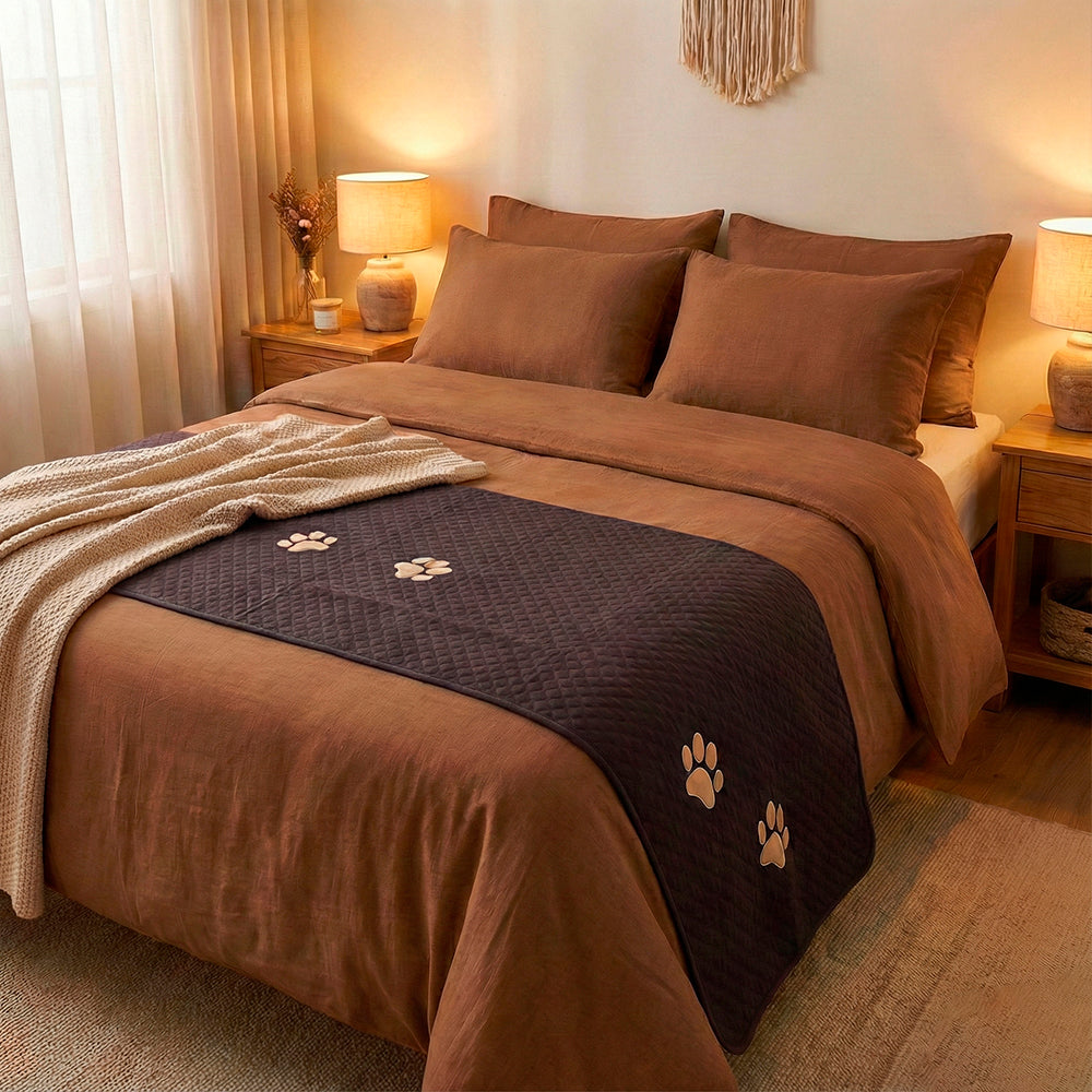 Peseira Pet Impermeável Para Cama Casal King Avulsa Cor:Marrom